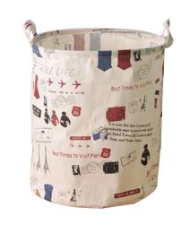 Cotton Linen Laundry Basket Foldable Waterproof Dirty Clothes Basket #13