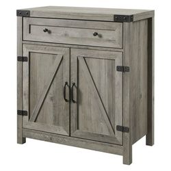 Rustic Farmhouse Barn Door Accent Storage Cabinet Grey Wash(D0102HE9PPU)