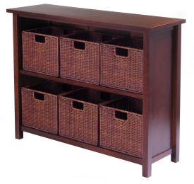 Milan 7pc Storage Shelf with Baskets; One Cabinet and 6 small Baskets; 3 cartons
