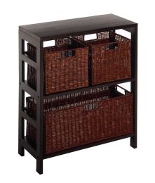 Leo 4pc Shelf with 3 Baskets; Shelf with one Large and 2 small baskets; 2 cartons
