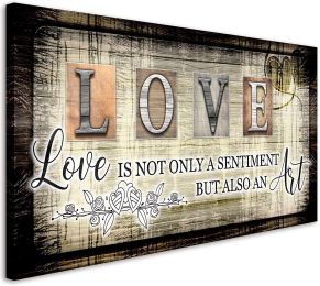 Love Quote Canvas Prints Inspirational Motto Family Wall Art, Farmhouse Home Decor Signs Ready to Hang Wall Art for Home Decoration